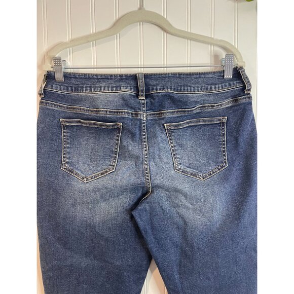 Maurices Womens Medium Wash Frayed Hem Skinny Jeans L-R Cotton Blend - Picture 5 of 12